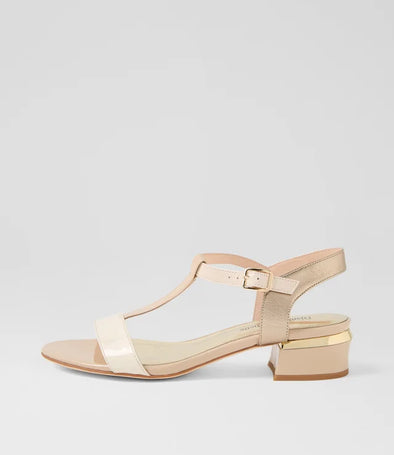 Django & Juliette 'Taner Sandal' - Neutral Patent Muti