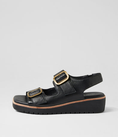 Django & Juliette 'Kelita Sandal' - Black Black Sole