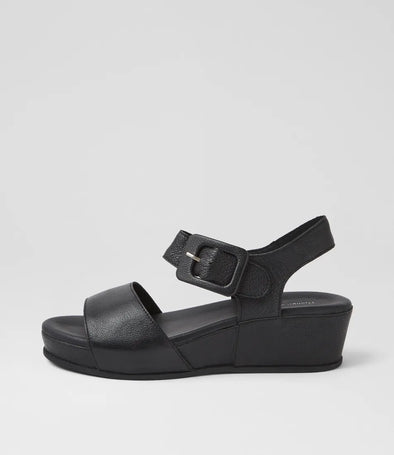 Django & Juliette 'Fedila Wedge Sandal' - Black