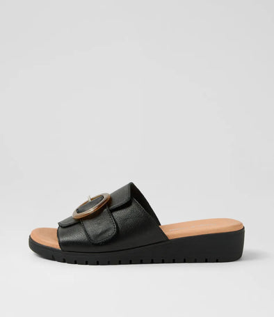 Django & Juliette 'Merials Low Wedge  Slide' - Black