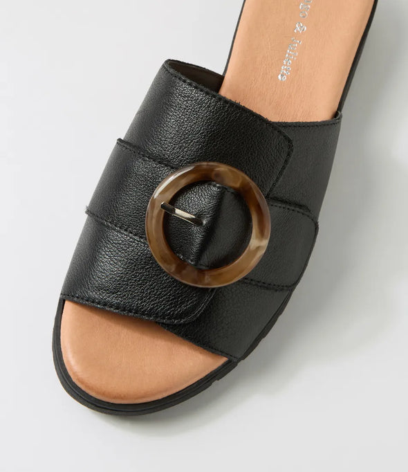 Django & Juliette 'Merials Low Wedge  Slide' - Black