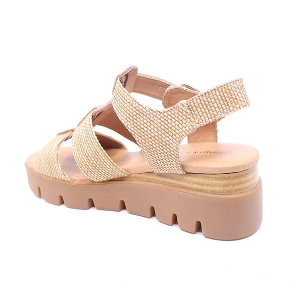 Django & Juliette 'Rhodesy Wedge Flatform Sandal' - Coffee/Dark Tan