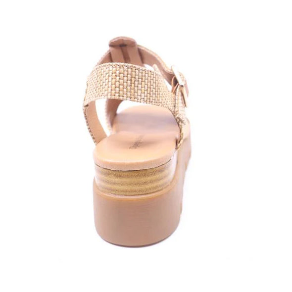 Django & Juliette 'Rhodesy Wedge Flatform Sandal' - Coffee/Dark Tan
