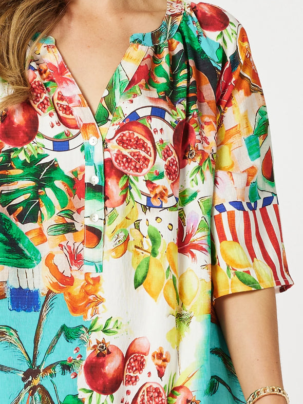 Clarity 'Positano Dress' - Orange Multi