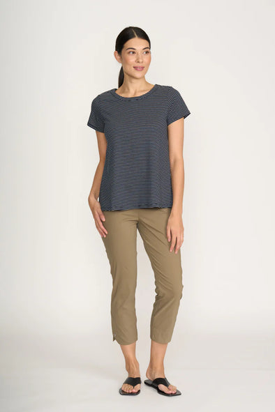 Foil 'Fuss Free Trapeze Capri Pant' - Dune