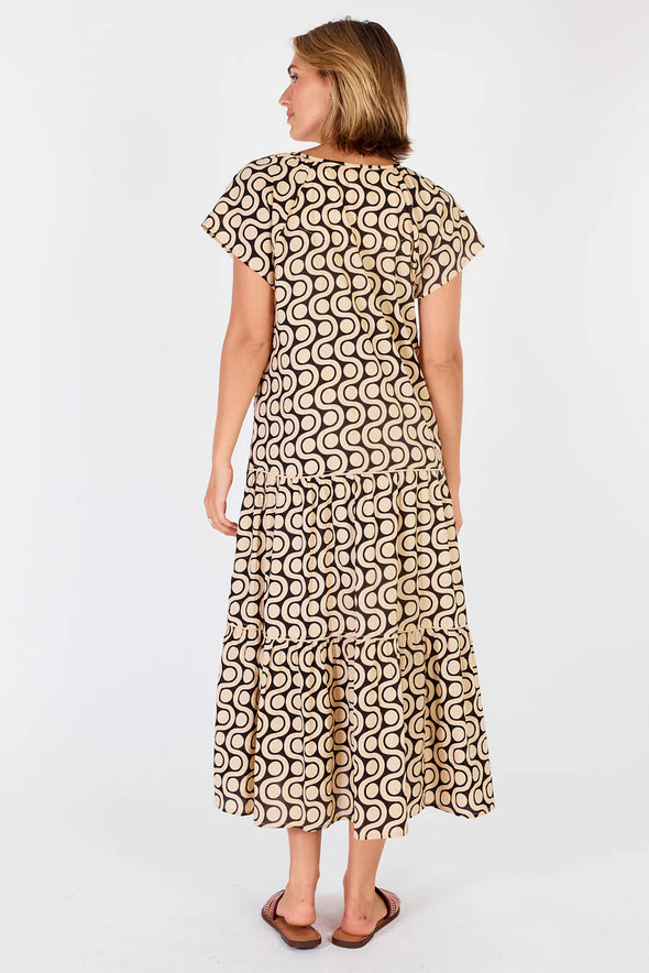 Ibisa 'Quebec Midi Dress' - Natural