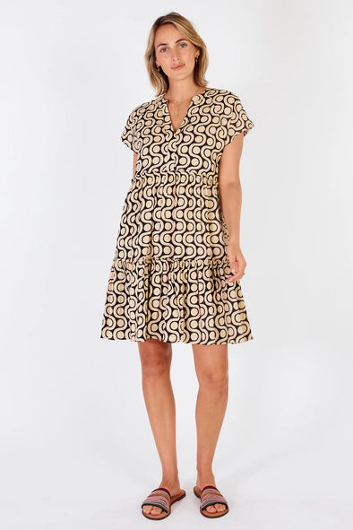 Ibisa 'Quebec Tiered Dress.- Natural