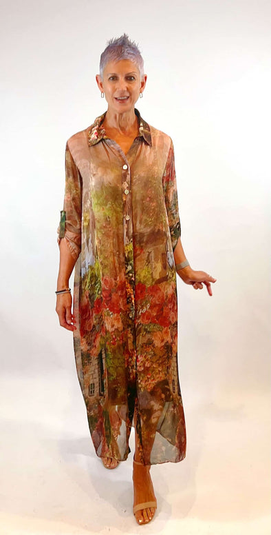 La Strada '24-400-230 Shirt Dress' - Fango Floral