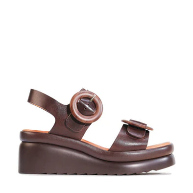 EOS 'Menorcas Wedge Sandal' - Chestnut