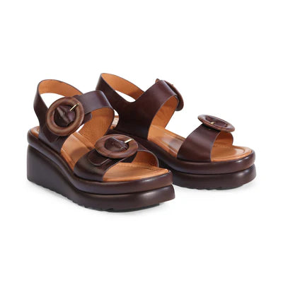 EOS 'Menorcas Wedge Sandal' - Chestnut