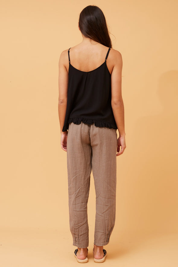 Bottega Moda 'Donna Linen Pant' - Fango (Taupe)
