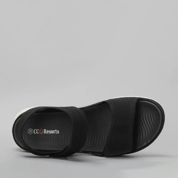 CC Resorts 'Ram Flyknit Sandal'  - Black