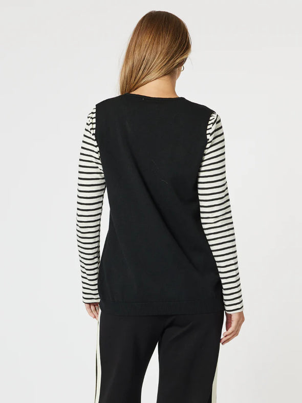 Threadz 'Vicky Side Split Vest' - Black