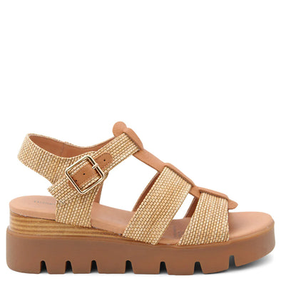 Django & Juliette 'Rhodesy Wedge Flatform Sandal' - Coffee/Dark Tan