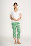 Foil 'Fuss Free Trapeze Capri Pant'- Lush Leaves