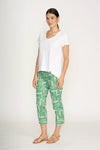 Foil 'Fuss Free Trapeze Capri Pant'- Lush Leaves
