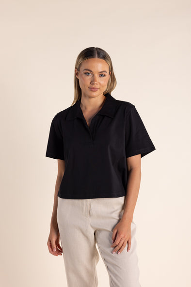 Two T's '2865 Polo T-Shirt' - Black