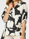 Clarity 'Barcelona Shirt Floral Print' - Black/Natural