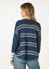 Zaket & Plover '7142 Birdseye Trim Sweater' - Denim
