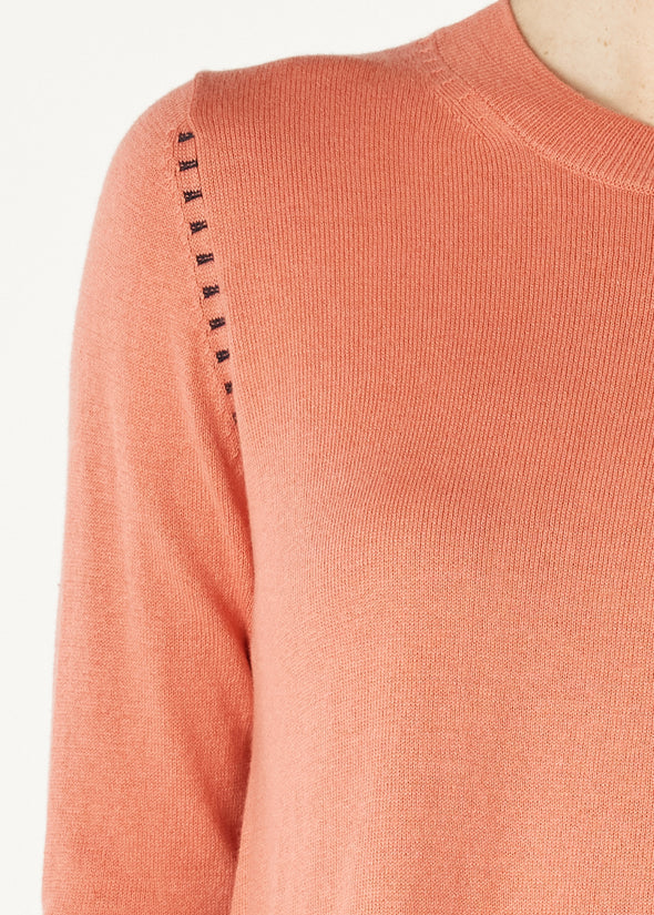 Zaket & Plover '7155 Essential Shirt Hem Sweater'- Guava