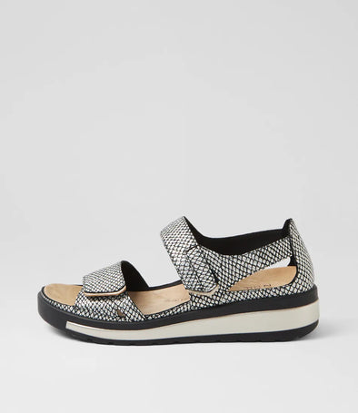 Ziera 'Gedd Back-In Sandal' - Black Gold Print