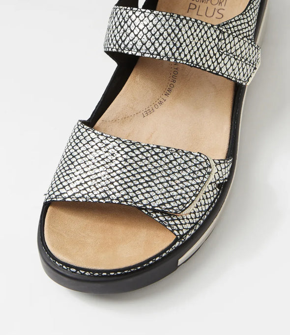 Ziera 'Gedd Back-In Sandal' - Black Gold Print