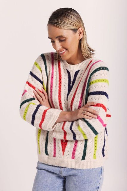 Wear Colour '187 Sweater' - Jungle Boogie Stripe