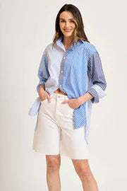 Shirty 'The Boyfried Shirt' - Blue Combo Stripe