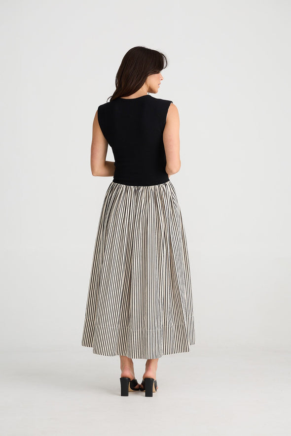 Brave + True 'Daphne Dress' - Black Black/White Stripe