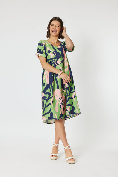 Clarity 'Como Dress' - Green Print