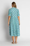 Ibisa 'Nashville Button Midi Dress' - Ocean