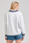 EST 1971 'Ivy League V Sweatshirt' - White/navy
