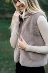 Humidity 'Vienna Faux Fur Vest' - Smoke