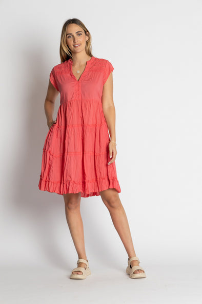 Lula Life 'Shayna Tiered Dress' - Geranium