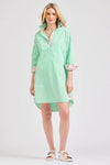 Shirty 'The Popover Shirtdress'  - Green Stripe/Floral