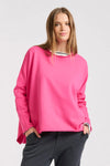 EST 1971 'Raw long Sleeve Sweatshirt - Fuchsia