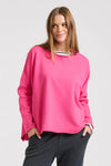 EST 1971 'Raw long Sleeve Sweatshirt - Fuchsia