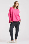 EST 1971 'Raw long Sleeve Sweatshirt - Fuchsia