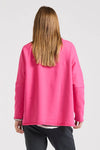 EST 1971 'Raw long Sleeve Sweatshirt - Fuchsia