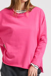 EST 1971 'Raw long Sleeve Sweatshirt - Fuchsia