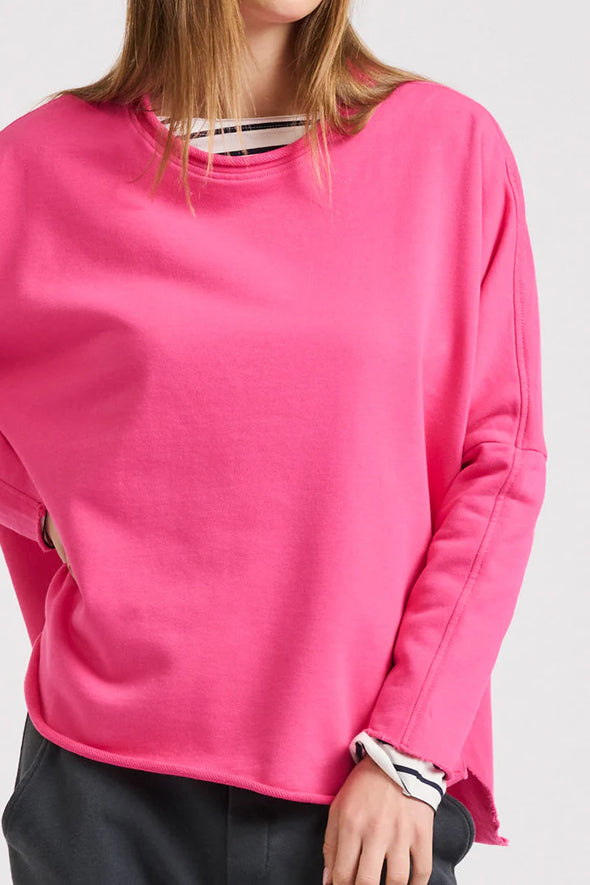 EST 1971 'Raw long Sleeve Sweatshirt - Fuchsia