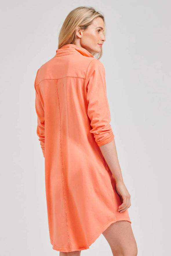 EST 1971 'Raw T Shirt Dress' - Peach