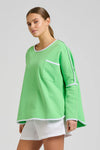 EST 1971 'Ringer Sweatshirt' - Apple Green