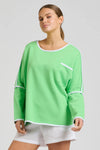 EST 1971 'Ringer Sweatshirt' - Apple Green