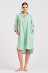 Shirty 'The Classic Shirtdress' - Green Stripe/Floral Trim