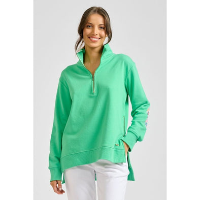 EST 1971 'Collar Sweatshirt' - Bright Green/Floral