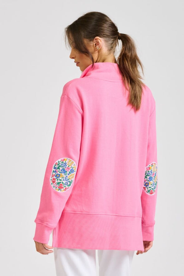 EST 1971 'Collar Sweatshirt' - Hot Pink/Floral